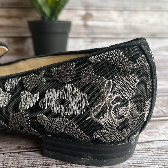 Sam Edelman Black and Gray Patterned Pointed toe Loafers size 7.5 - Picture 9 of 13